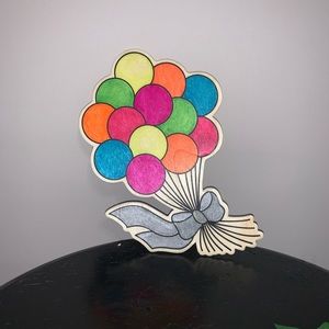 5x7 thin wooden balloon painted canvas